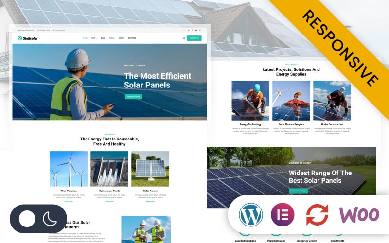 Stellsolar - 太阳能电池板和绿色能源 Elementor WordPress 响应式主题