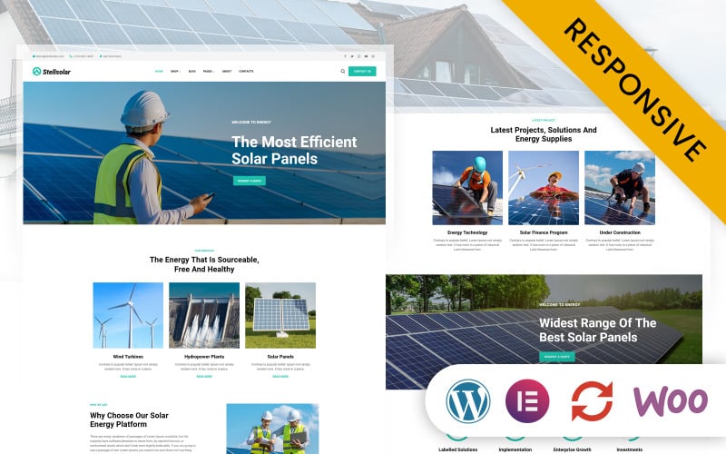 Stellsolar - Thème WordPress pour panneaux solaires et éléments d'énergie verte