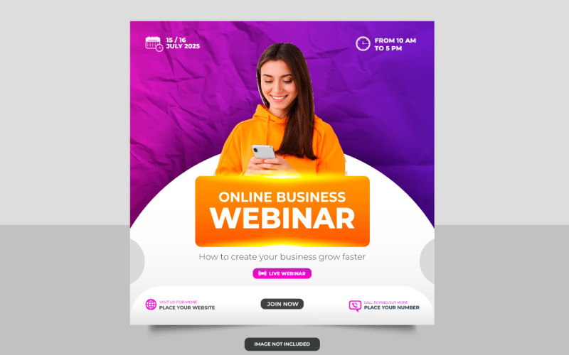 Business konferens flyer eller horisontell flyer och inbjudan banner live webinar design