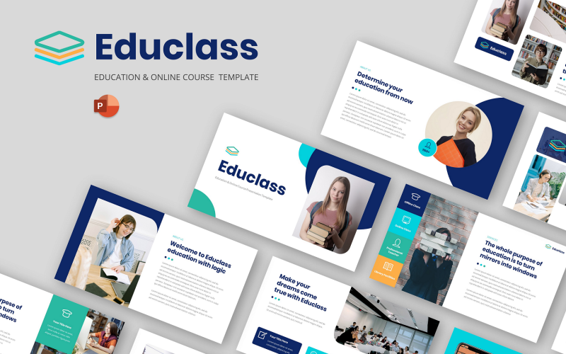 Educlass - Utbildning & onlinekurs PowerPoint-mall