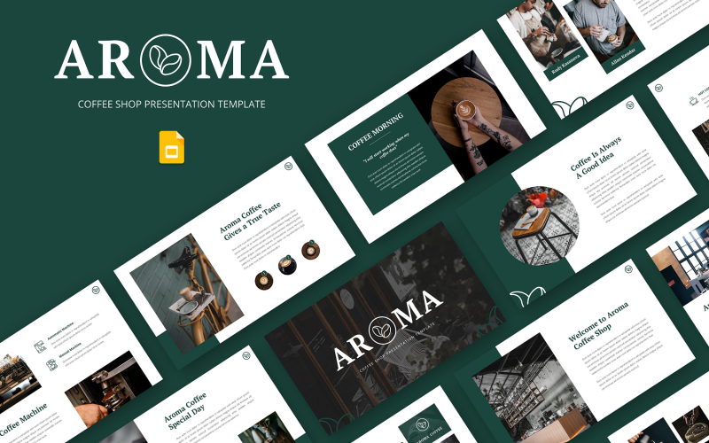 Aroma - Кофейня и кафе Google Slide Template