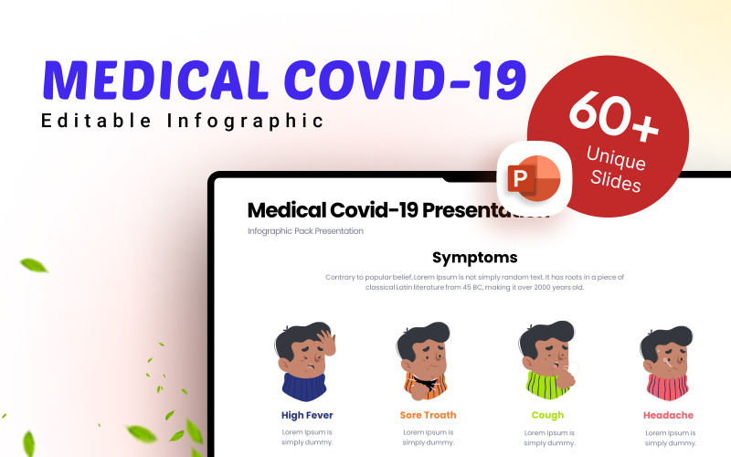 Modello di presentazione infografica medica Covid-19
