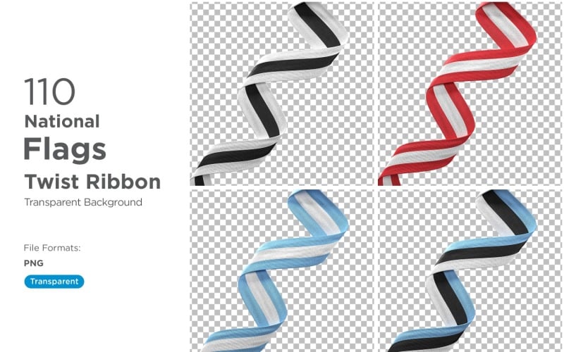 National Flags Twist Ribbon Set 1
