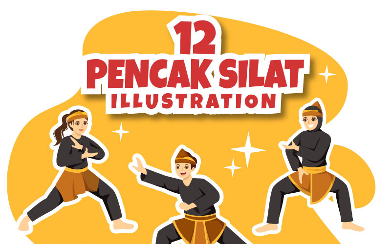 12 Pencak Silat Spor İllüstrasyonu