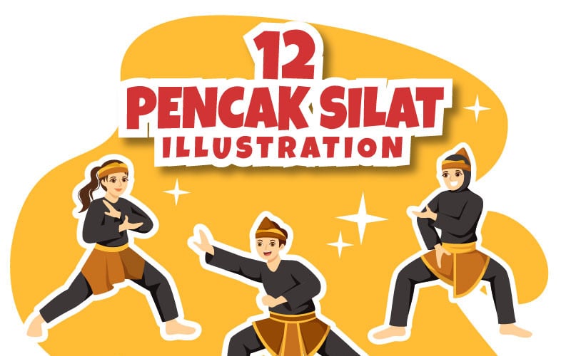 12 Pencak Silat 体育插画