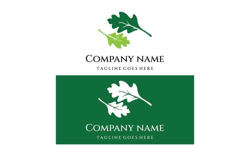 Foglia di quercia vettore logo natura 11