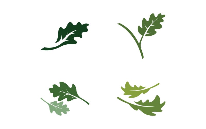 Oak leaf nature logo vector 14
