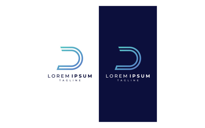 D-bokstavens initiala företagsnamn logotypnamn 8