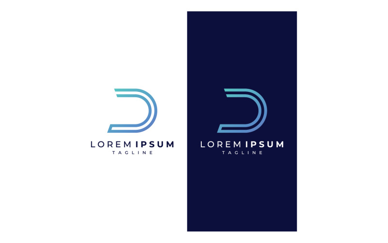 D letter initial business name logo name 8