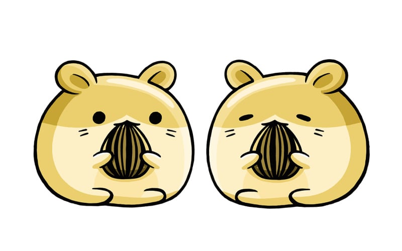 Söt hamster som äter solblomsfrö