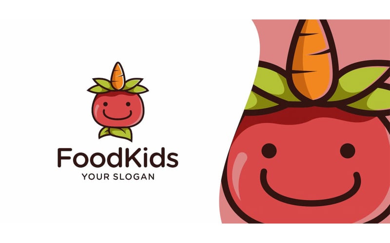 Logotipo de comida vegetariana para niños