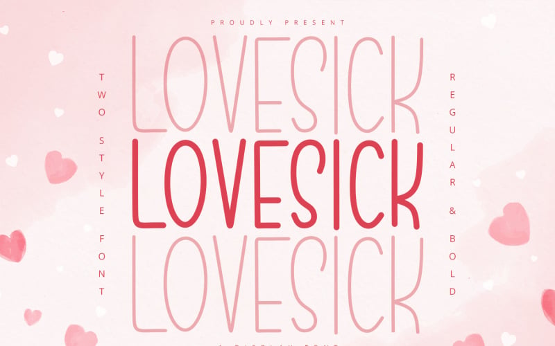 Lovesick - fonte de exibição romântica