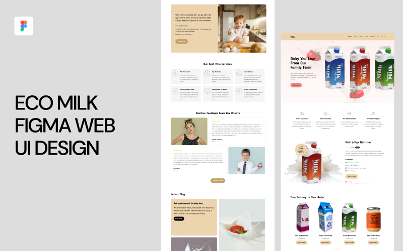 Design de IU da Web Eco Milk Figma