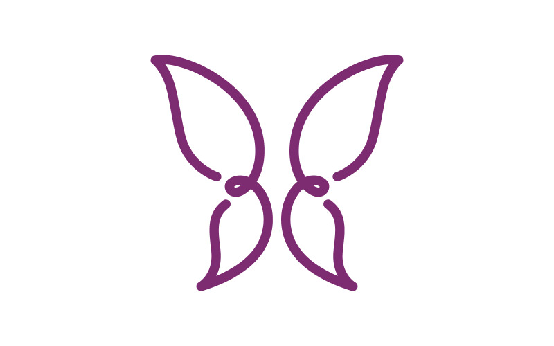 Güzellik Kelebek Logo vektör şablonu V2