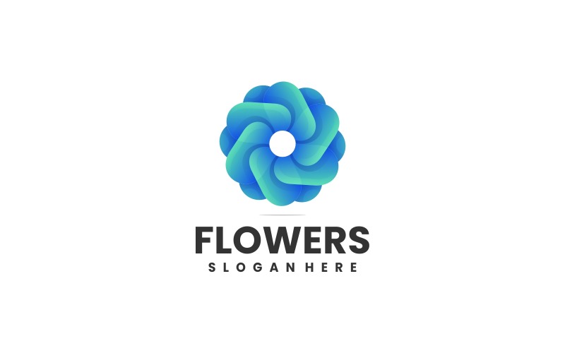 Квітковий градієнтний стиль логотипа 4