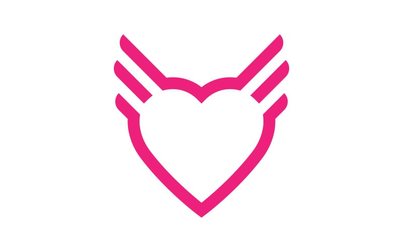 Láska srdce logo a symbol vektor V8