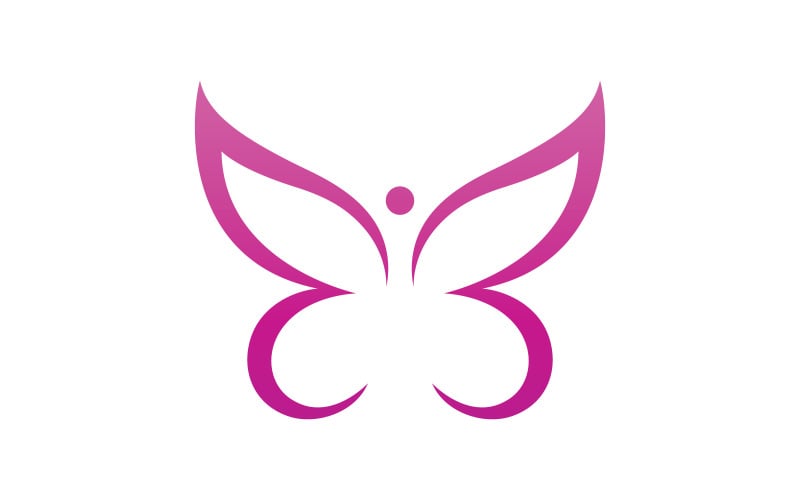 Modelo de vetor de logotipo de borboleta de beleza V7