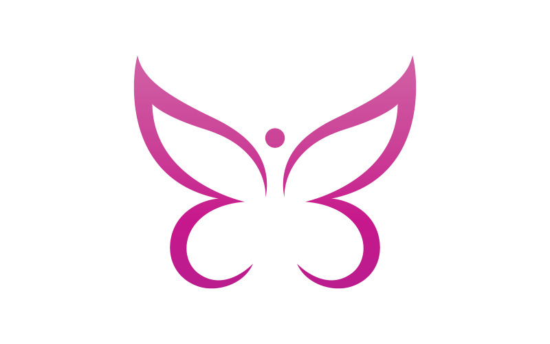 Plantilla de vector de logotipo de mariposa de belleza V7