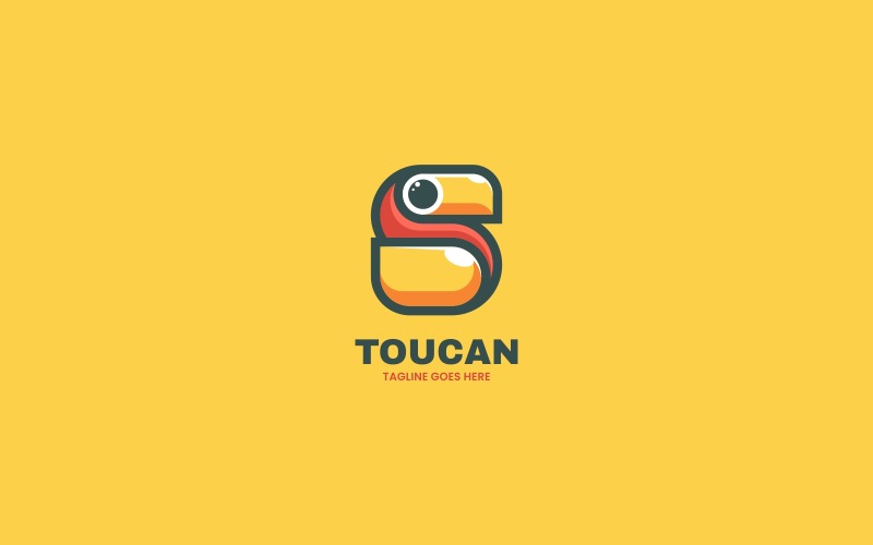 Toucan Simple Mascot logó 5