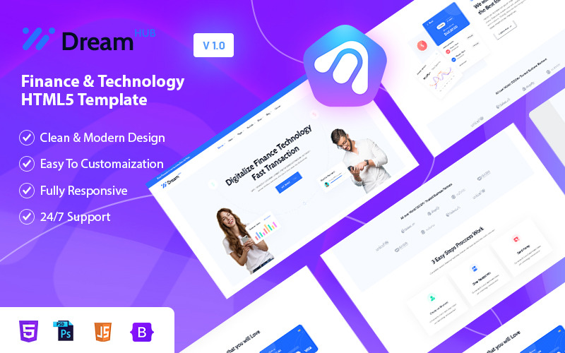 Fintech & technologie HTML5-sjabloon