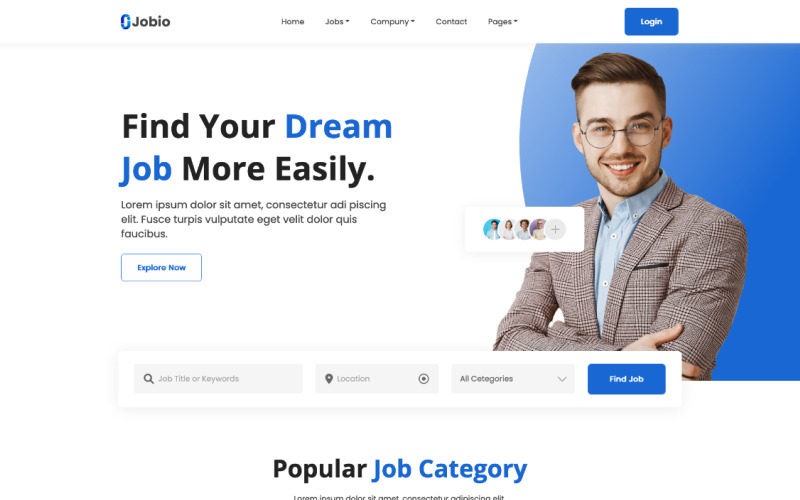 Jobio - šablona webu HTML5 Job Board