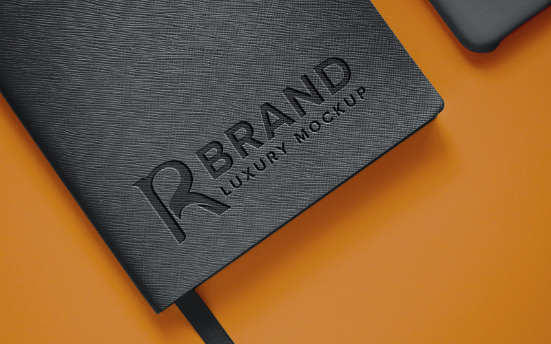 Luxury Debossed Dark Gray Book Cover Logo Mockup