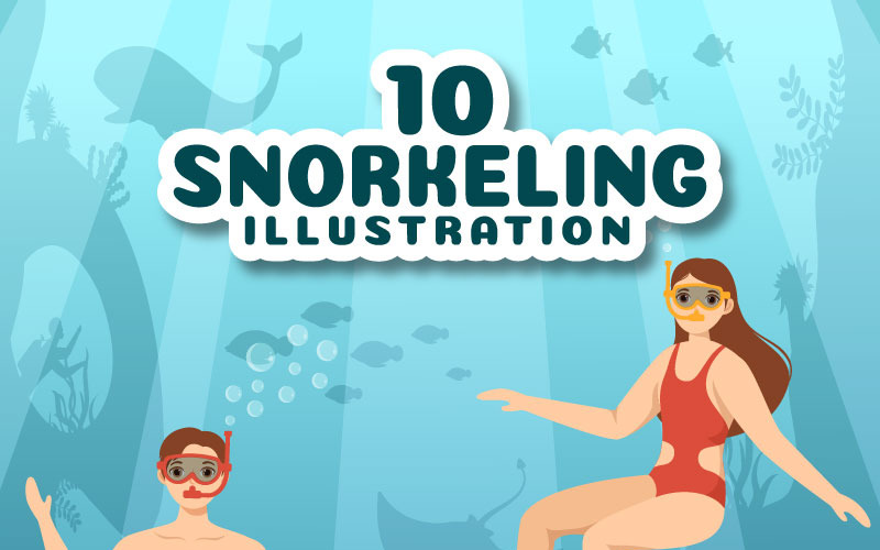 10 Snorkeling Design Illusztráció