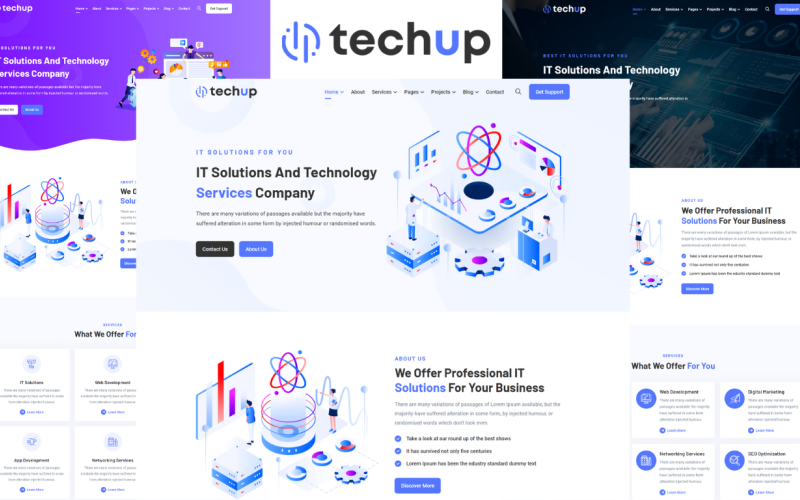 Techup - ИТ-решения и технологии HTML5 шаблон