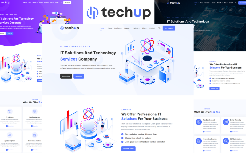 Techup - Plantilla HTML5 de tecnología y soluciones de TI
