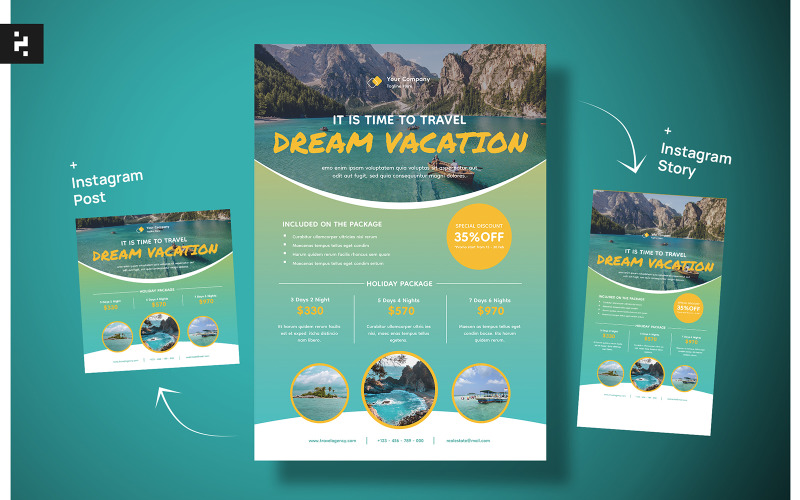 Travel Agent Flyer Template #308829 - TemplateMonster