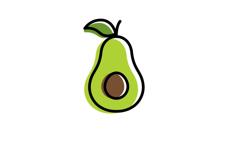 Авокадо фрукти шаблон логотип здорове харчування символи V1