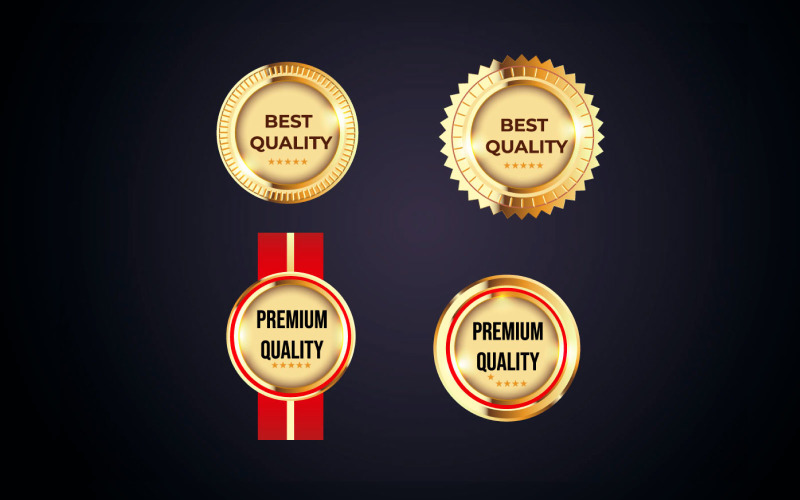 Badge luxe premium kwaliteitslabels set collectie Vector