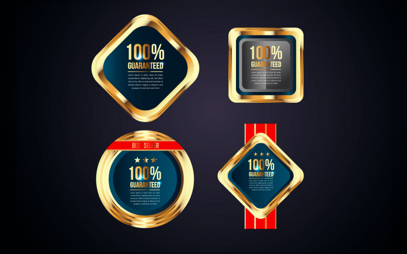 Distintivo di vettore super vendita distintivi d'oro retrò e collezioni di etichette