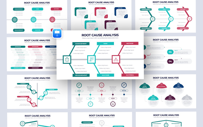 Grundursachenanalyse Infografik Keynote-Vorlage