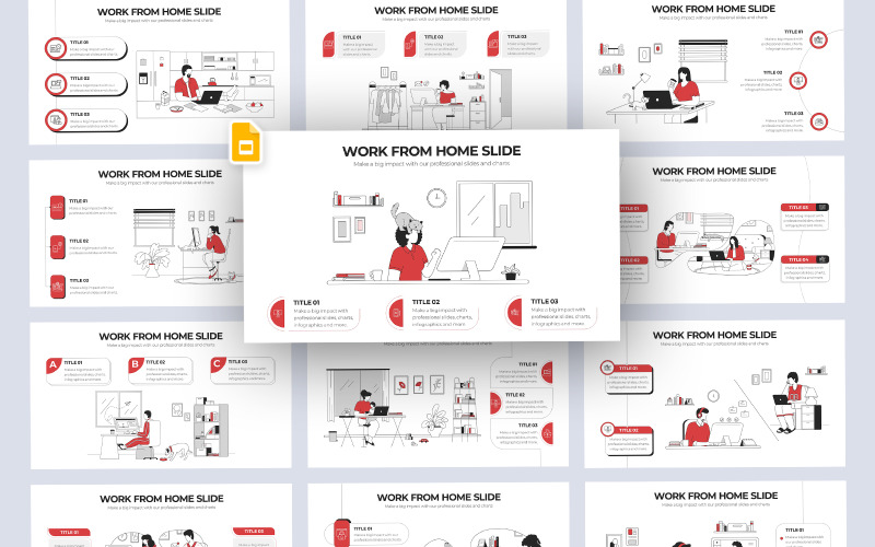 Lavoro da casa Infografica vettoriale Modello di diapositive Google