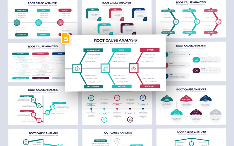 Root Cause Analyse Infographic Google Slides-sjabloon