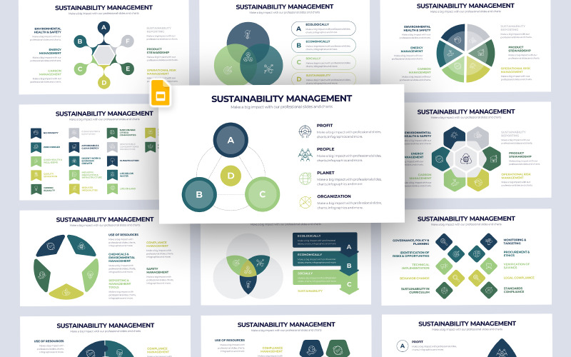 Шаблон інфографіки Google Slides Management для сталого розвитку
