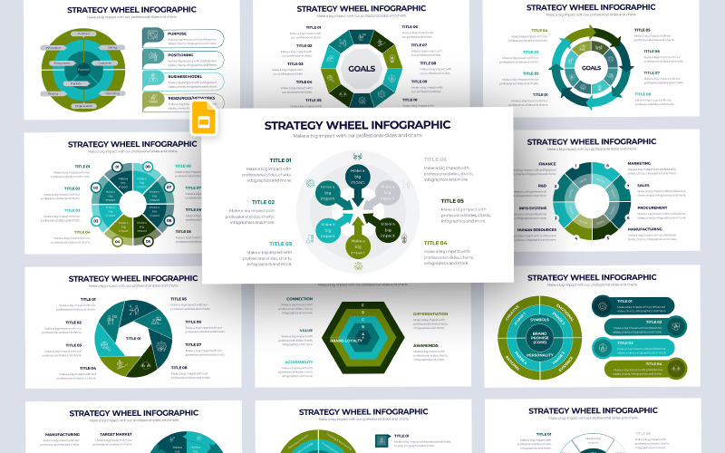 Strategierad Infografik Google Slides Vorlage