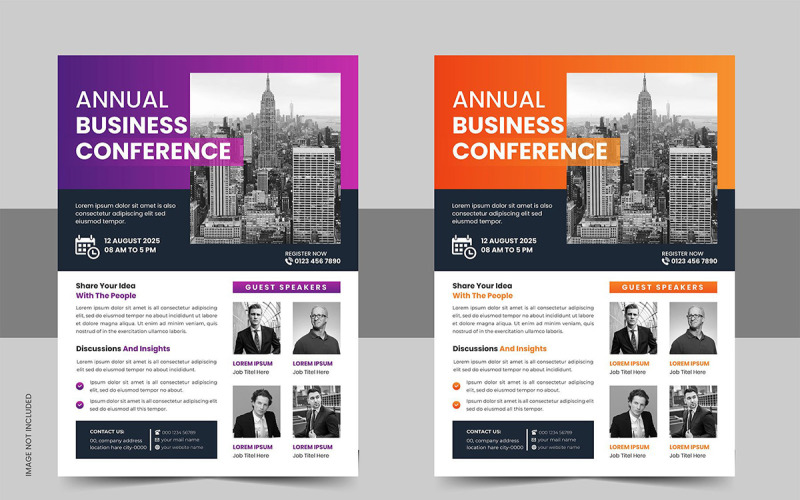 Design de Modelo de Folheto de Conferência de Negócios Corporativos e Layout de Cartaz de Folheto de Evento
