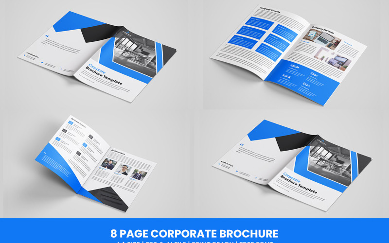 Layout minimo della brochure del profilo aziendale. modello di brochure aziendale multipagina