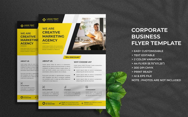 Modelo de Folheto de Agência de Marketing de Negócios Criativos e Apresentação de Folheto