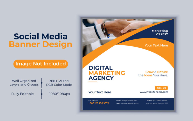 Diseño de plantilla de agencia de marketing digital de idea creativa