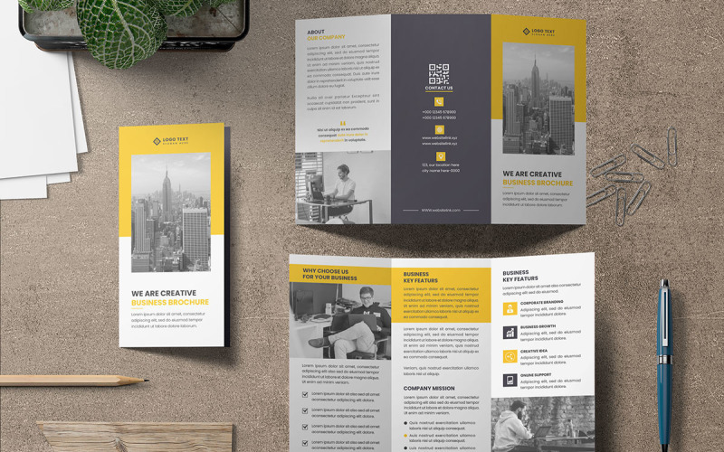 Дизайн шаблона брошюры современного корпоративного бизнеса trifold