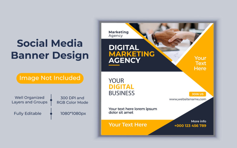 Firemní digitální marketingová agentura Sociální média Post Web Banner šablony Design