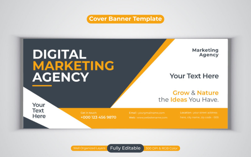 Kreative Idee Agentur für digitales Marketing Neues Design für Facebook-Cover-Banner