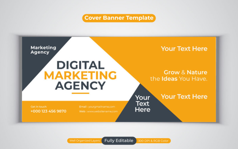 Kreatives neues Agentur-Vorlagendesign für digitales Marketing für Facebook-Cover-Banner