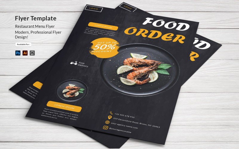 Seafood Meny Flyer Design Mall
