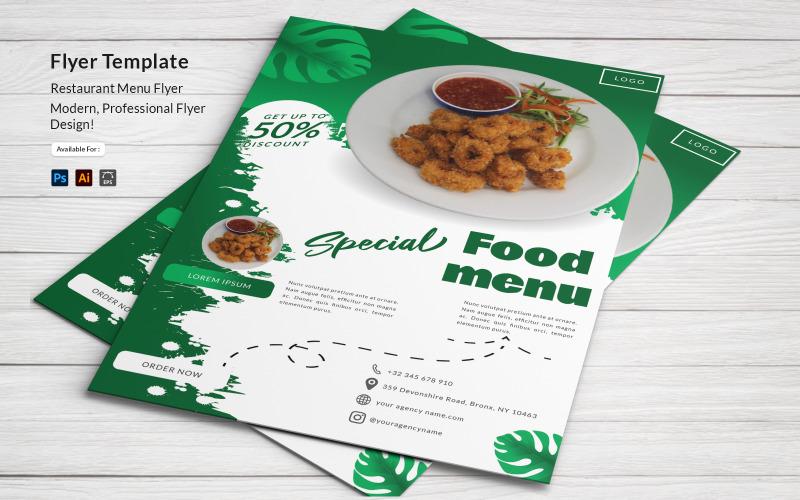 Ui Voedsel Flyer Ontwerpsjabloon