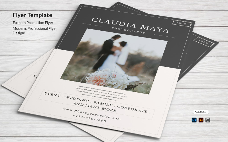 Moderne minimalistische fotografieflyer