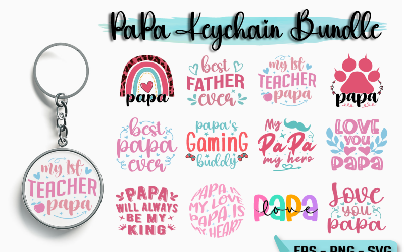 Pacote de Chaveiros Papai Dia dos Pais